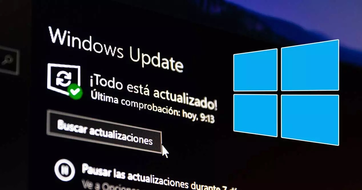 Ventana de Windows con ntificación de actualizaciones