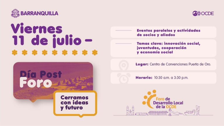 Pieza gráfica de agenda del Foro de Desarrollo Local 2025 para el viernes 11 de julio.