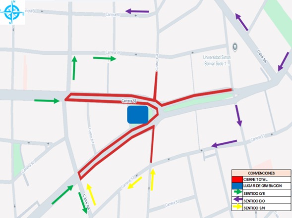 Mapa de cierres viales