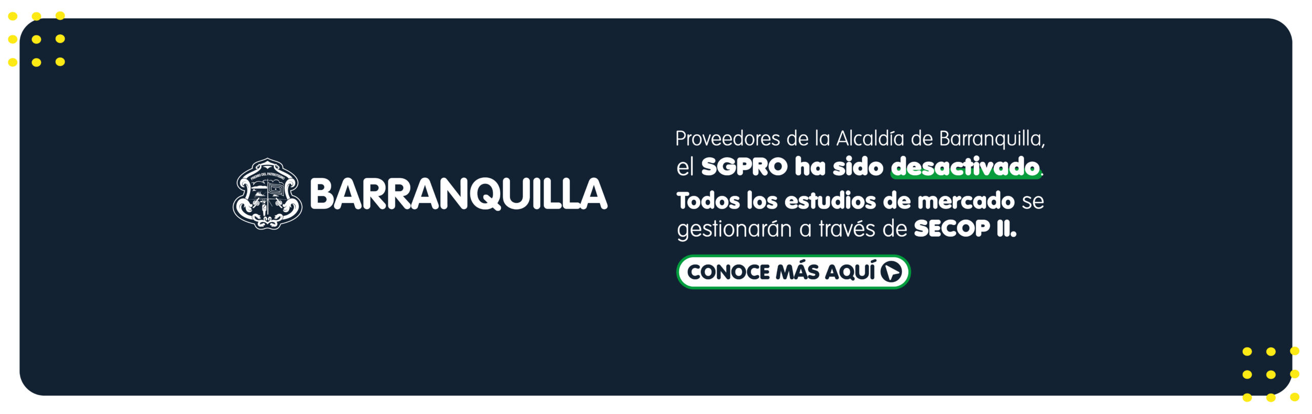 Banner Desactivación SGPRO