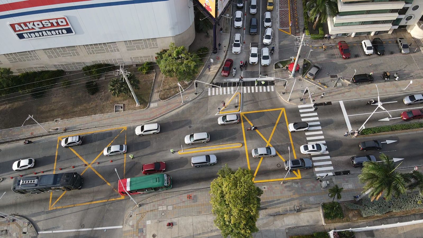 Vista desde arriba del Laboratorio vial Villa Santos y Buenavista