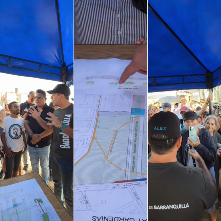 Alcalde Char presenta ante la ciudadanía del barrio Las Gardenias los planos del proyecto de doble calzada.