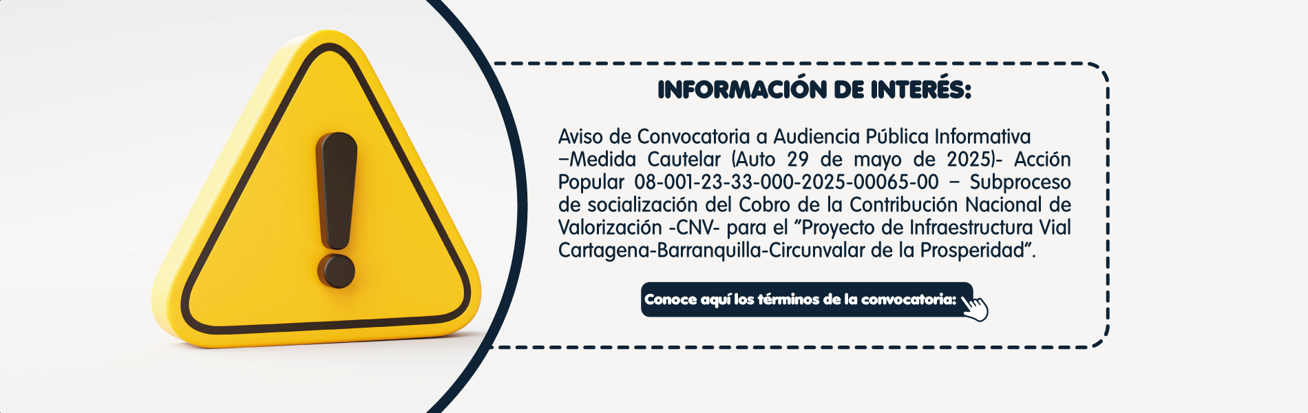 Banner Aviso Convocatoria Medida Cautelar