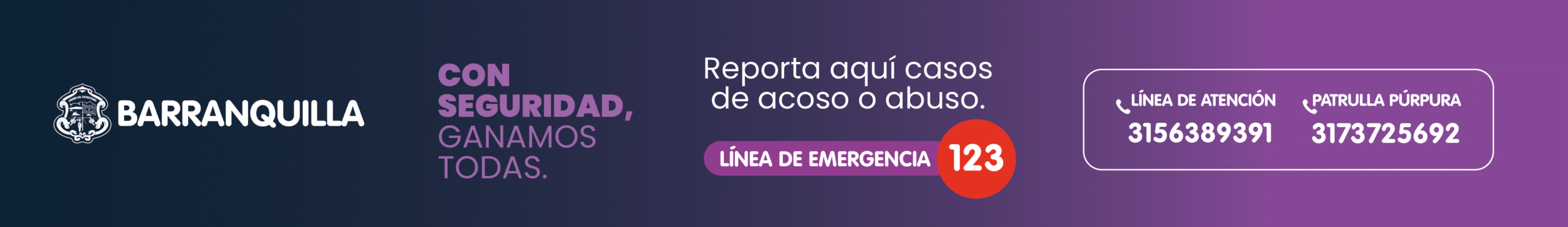 Banner ´Con Seguridad Ganamos Todas´