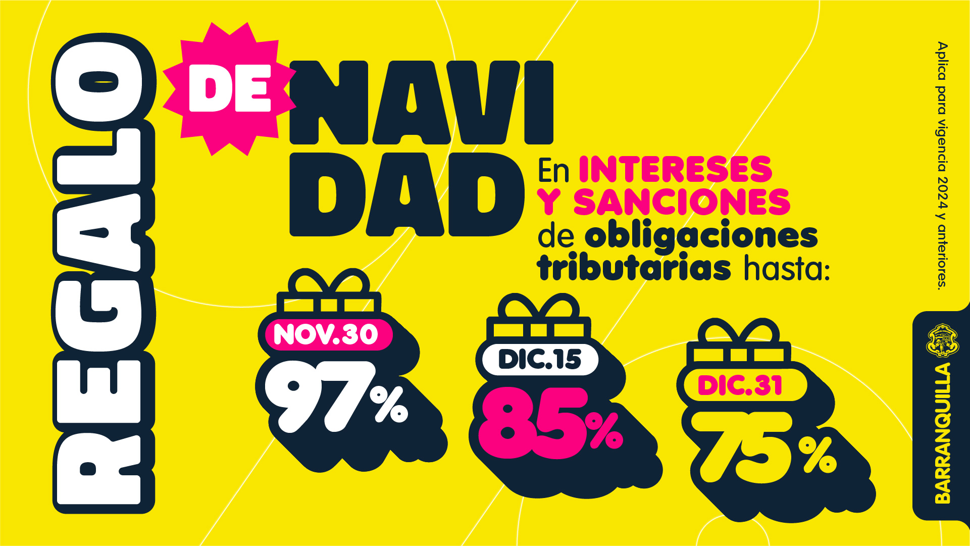 Imagen que explica los alivios tributarios 2025, detallando el porcentaje de descuento y la fecha límite de pago.