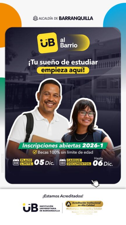 Afiche de la IUB para inscripciones