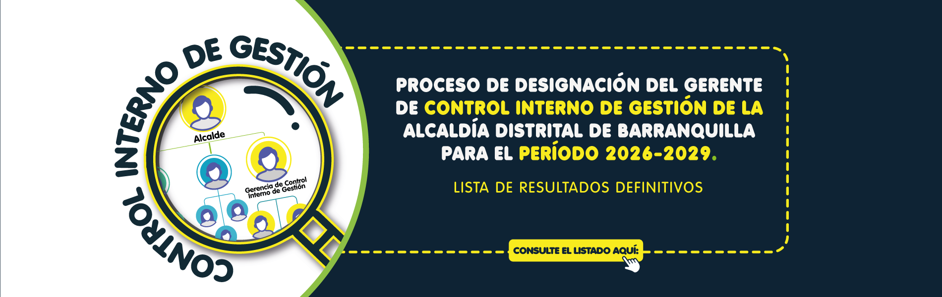 Banner Lista de resultados definitivos Gerente Control Interno