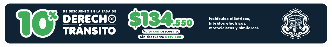 Descuento del 10% en tasa de derecho de transito vehículos híbridos