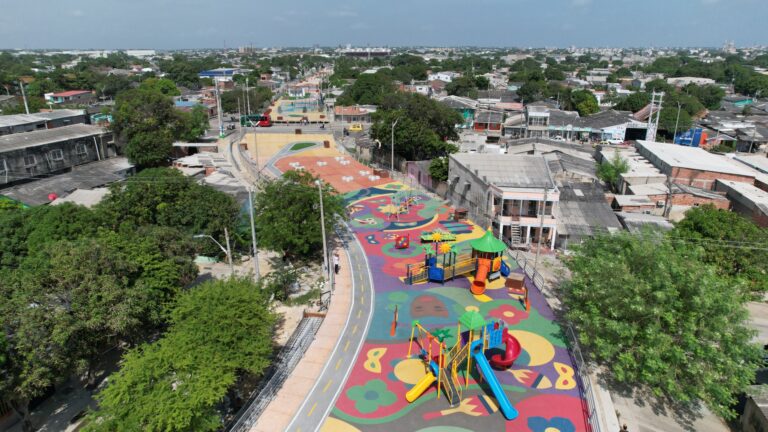 Panorámica de un sitio con parque en Barranquilla